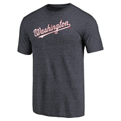 Washington Nationals Team Wordmark Tri-Blend T-Shirt - Navy T-shirts