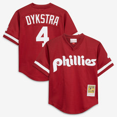 Lenny Dykstra Philadelphia Phillies Mitchell & Ness Youth Cooperstown Collection Mesh Batting Practice Jersey - Burgundy Jerseys