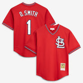 Ozzie Smith St. Louis Cardinals Mitchell & Ness Youth Cooperstown Collection Mesh Batting Practice Jersey - Navy Jerseys