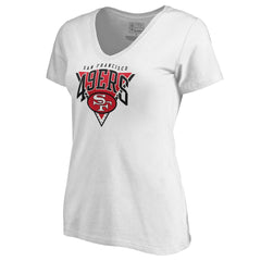 San Francisco 49ers Women's Frontline V-Neck T-Shirt - White T-shirts