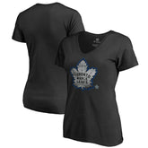 Toronto Maple Leafs Women's Core Smoke V-Neck T-Shirt - Black | US 3305763