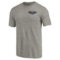 New Orleans Pelicans Primary Logo Left Chest Distressed Tri-Blend T-Shirt Gray