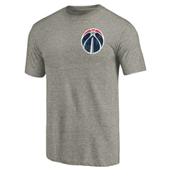 Washington Wizards Primary Logo Left Chest Distressed Tri-Blend T-Shirt Gray outlet