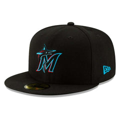 Miami Marlins New Era On-Field Authentic Collection 59FIFTY Fitted Hat - Black Hats