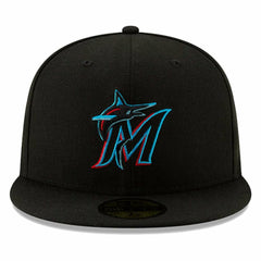 Miami Marlins New Era On-Field Authentic Collection 59FIFTY Fitted Hat - Black Hats