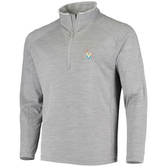 Miami Marlins Vineyard Vines Performance Sankaty Half-Zip Pullover Top - Heather Gray Pullover