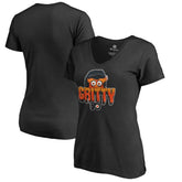 Philadelphia Flyers Women's Go Gritty V-Neck T-Shirt - Black | US 3342931
