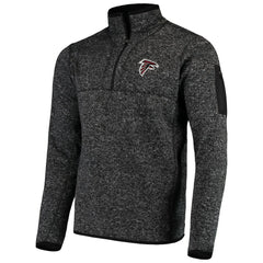 Atlanta Falcons Antigua Fortune Quarter-Zip Pullover Jacket - Heather Black Pullover