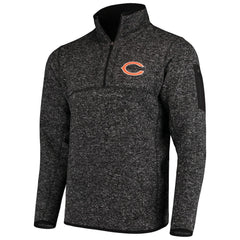 Chicago Bears Antigua Fortune Quarter-Zip Pullover Jacket - Heather Black Pullover