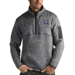 Indianapolis Colts Antigua Fortune Quarter-Zip Pullover Jacket - Charcoal Pullover
