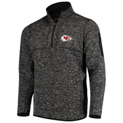 Kansas City Chiefs Antigua Fortune Quarter-Zip Pullover Jacket - Heather Black Pullover