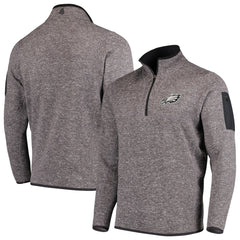 Philadelphia Eagles Antigua Fortune Quarter-Zip Pullover Jacket - Charcoal Pullover
