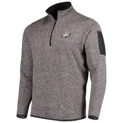 Philadelphia Eagles Antigua Fortune Quarter-Zip Pullover Jacket - Charcoal Pullover