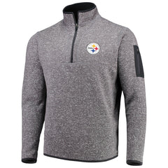 Pittsburgh Steelers Antigua Fortune Quarter-Zip Pullover Jacket - Charcoal Pullover