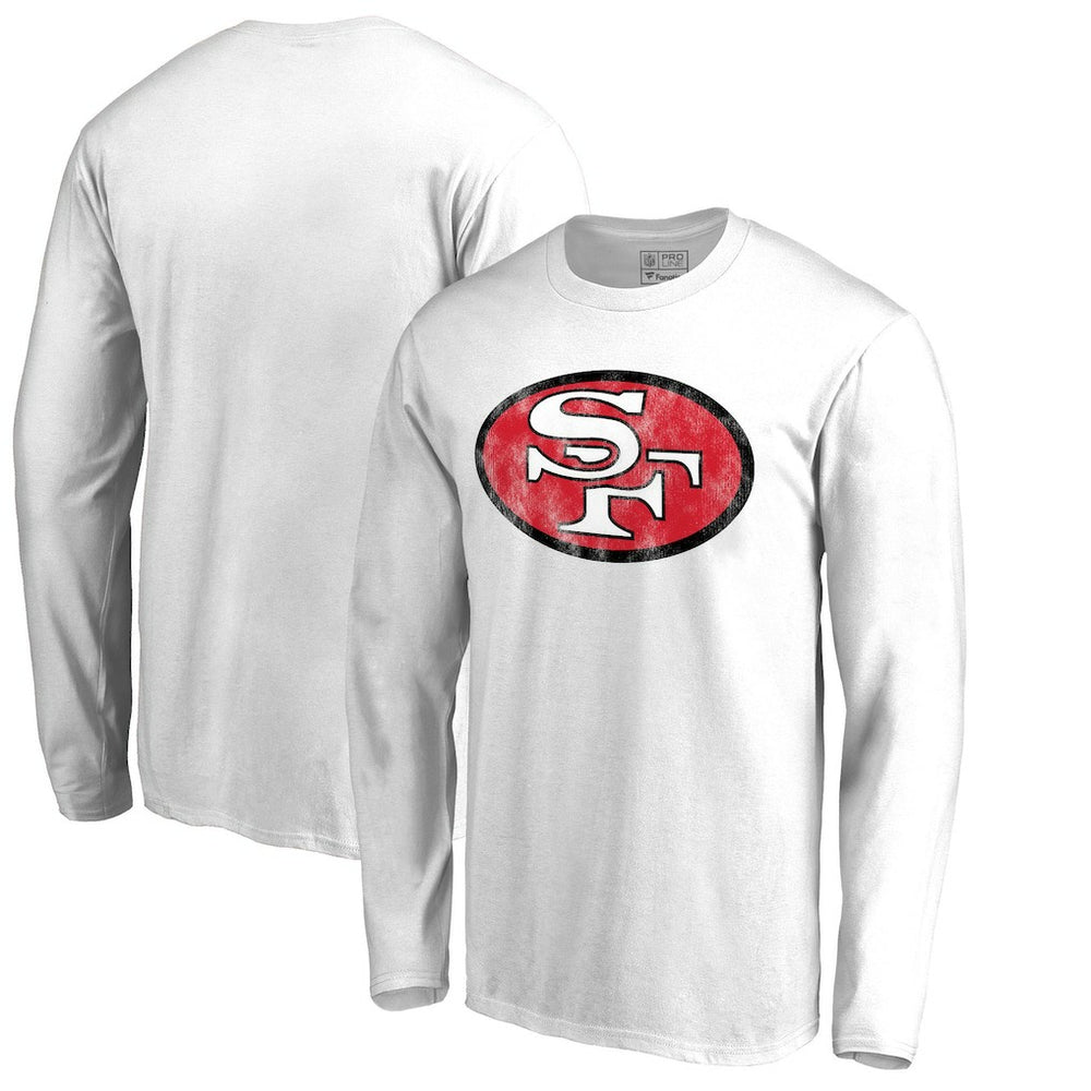 San Francisco 49ers Throwback Logo Long Sleeve T-shirt - White T-shirts