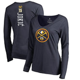 Nikola Jokic Denver Nuggets Women's Team Backer Name & Number Long Sleeve V-Neck T-Shirt Navy outlet