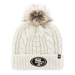 San Francisco 49ers '47 Women's Meeko Cuffed Knit Hat With Pom - White Hats