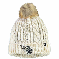 Tennessee Titans '47 Women's Meeko Cuffed Knit Hat With Pom - Cream Hats