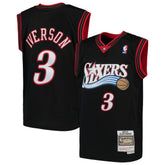 Allen Iverson Philadelphia 76ers Youth Hardwood Classics Swingman Throwback Jersey Black - Mitchell & Ness