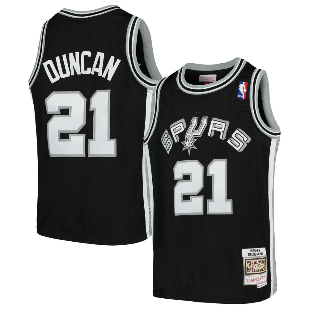 Tim Duncan San Antonio Spurs Youth Swingman Throwback Jersey Black - Mitchell & Ness
