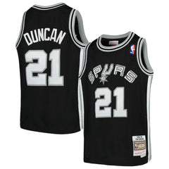 Tim Duncan San Antonio Spurs Youth Swingman Throwback Jersey Black - Mitchell & Ness