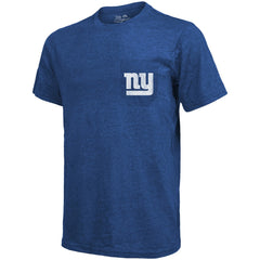New York Giants Majestic Threads Tri-Blend Pocket T-Shirt - Heathered Royal T-shirts
