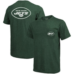 New York Jets Majestic Threads Tri-Blend Pocket T-Shirt - Heathered Green T-shirts