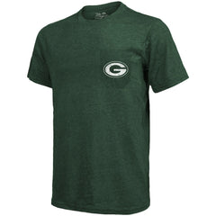 Green Bay Packers Majestic Threads Tri-Blend Pocket T-Shirt - Heathered Green T-shirts