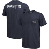 New England Patriots Majestic Threads Tri-Blend Pocket T-Shirt - Heathered Navy T-shirts