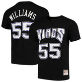 Jason Williams Sacramento Kings Hardwood Classics Team Name & Number T-Shirt Black - Mitchell & Ness