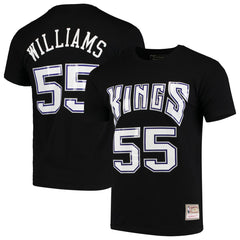 Jason Williams Sacramento Kings Hardwood Classics Team Name & Number T-Shirt Black - Mitchell & Ness