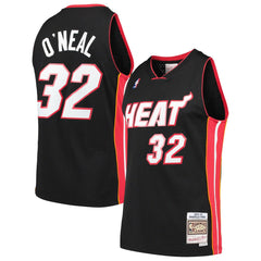 Shaquille O'Neal Miami Heat Hardwood Classics Swingman Jersey Black - Mitchell & Ness