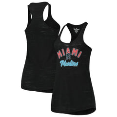 Miami Marlins Soft as a Grape Women's Multi-Count Tri-Blend Tank Top - Black Tanks