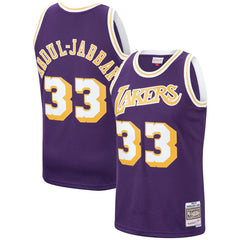 Kareem Abdul-Jabbar Los Angeles Lakers Hardwood Classics Swingman Jersey Purple - Mitchell & Ness