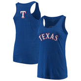 Texas Rangers Soft as a Grape Women's Plus Size Swing for the Fences Racerback Tank Top - Royal Tanks