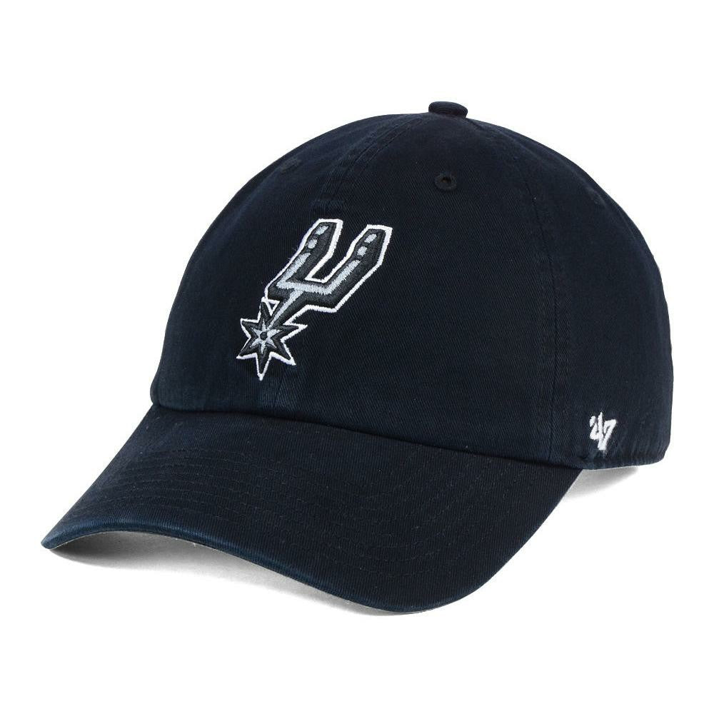 San Antonio Spurs '47 Core Logo Clean Up Adjustable Hat Black - 47 brand