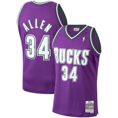 Ray Allen Milwaukee Bucks 2000/01 Hardwood Classics Swingman Jersey Purple - Mitchell & Ness