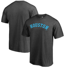 Houston Astros Blue Wordmark T-Shirt - Heathered Charcoal T-shirts