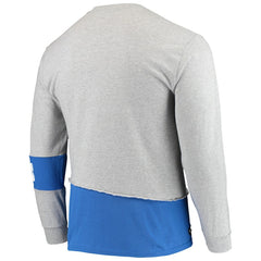 Indianapolis Colts Refried Apparel Sustainable Upcycled Angle Long Sleeve T-Shirt - Gray/Royal T-shirts