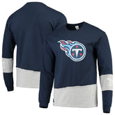 Tennessee Titans Refried Apparel Sustainable Upcycled Angle Long Sleeve T-Shirt - Navy/Gray T-shirts