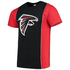 Atlanta Falcons Refried Apparel Sustainable Upcycled Split T-Shirt - Black/Red T-shirts