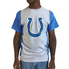 Indianapolis Colts Refried Apparel Sustainable Upcycled Split T-Shirt - Gray/Royal T-shirts