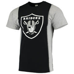 Las Vegas Raiders Refried Apparel Sustainable Upcycled Split T-Shirt - Black/Silver T-shirts