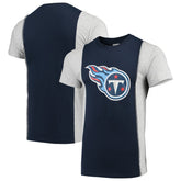 Tennessee Titans Refried Apparel Sustainable Upcycled Split T-Shirt - Navy/Gray T-shirts