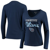 Tennessee Titans G-III 4Her by Carl Banks Women's Post Season Long Sleeve V-Neck T-Shirt - Navy T-shirts