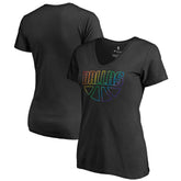 Dallas Mavericks Women's Team Pride Wordmark V-Neck T-Shirt Black