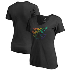 Miami Heat Women's Team Pride Wordmark V-Neck T-Shirt Black