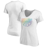 Dallas Mavericks Women's Team Pride Wordmark V-Neck T-Shirt White outlet