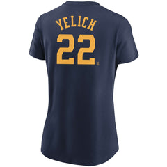 Christian Yelich Milwaukee Brewers Nike Women's Name & Number T-Shirt - Navy T-shirts