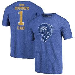 Los Angeles Rams Greatest Dad Retro Tri-Blend T-Shirt - Heathered Royal T-shirts